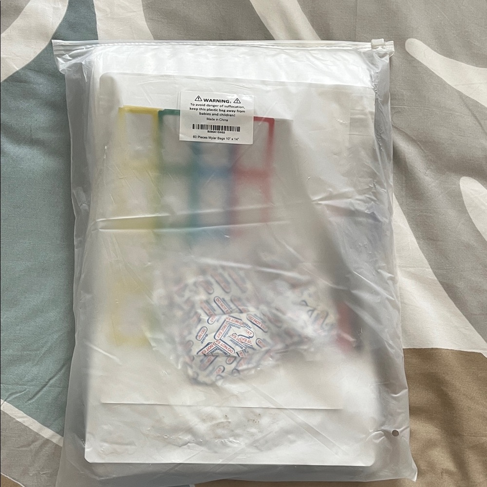 60 Pack Mylar Bags for Food Storage, Resealable Ziplock Bags